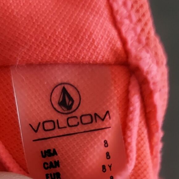Volcom Bright Coral Bikini Top Girls Size 8 - Picture 3 of 3
